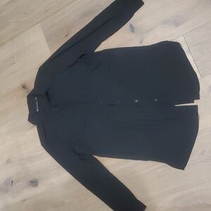 New York & Company Women's Medium Black Collared Shirt Button-Down Shirt